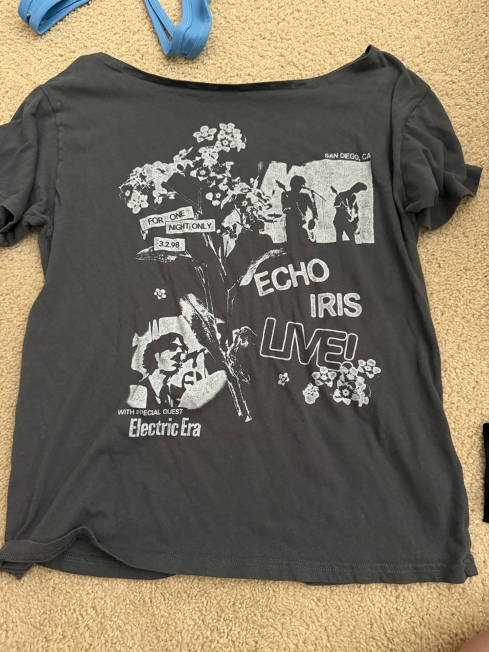 Echo Women’s Short Sleeve Graphic Tee in Black with White Print